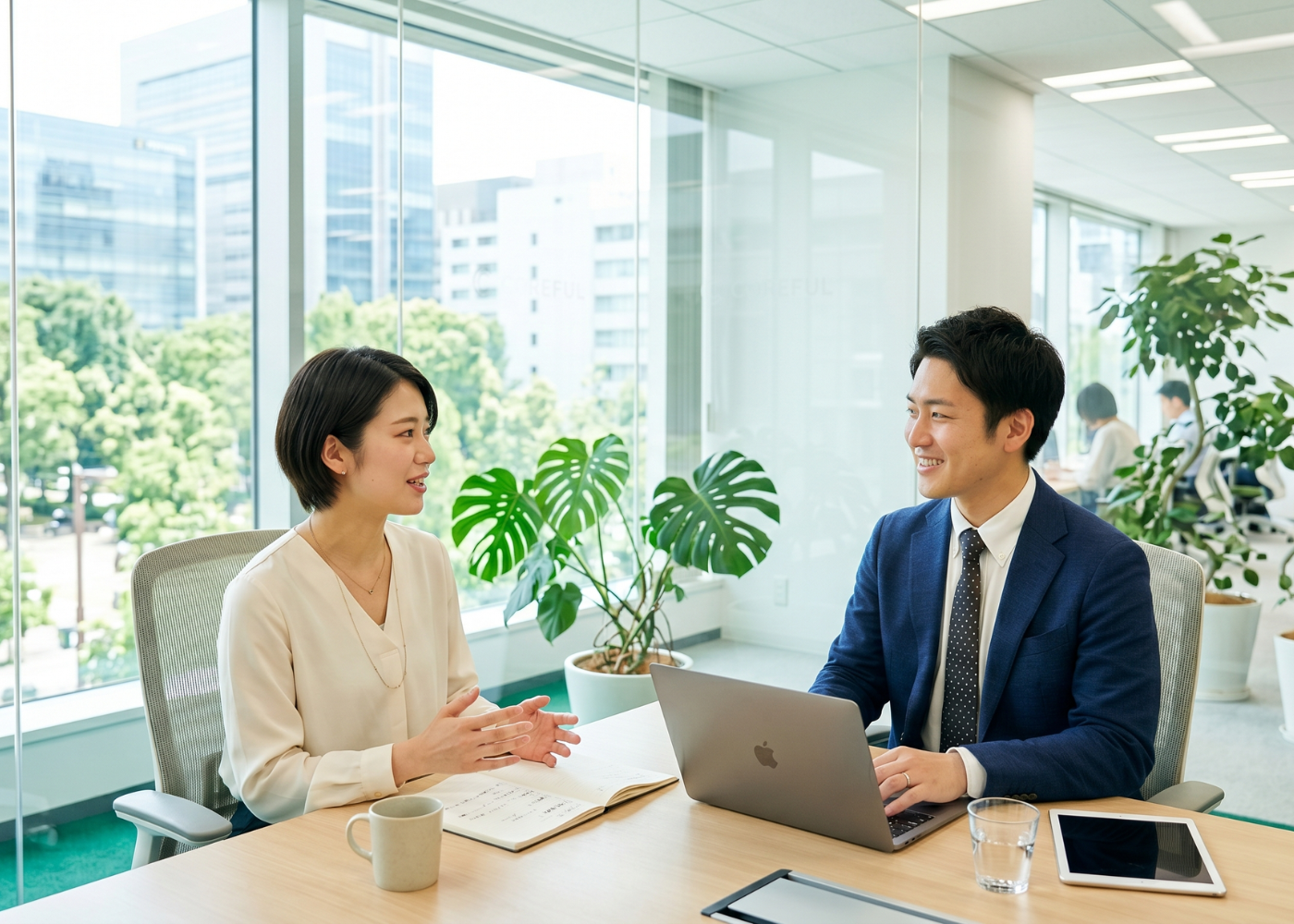 キャリア相談をしながら前向きに準備する様子