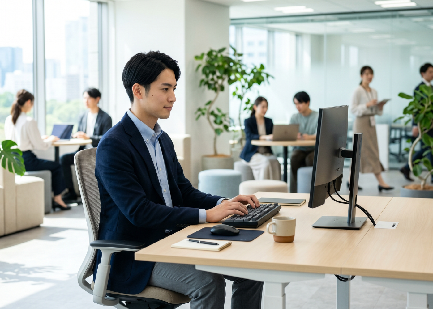 前向きにキャリア相談をしている様子